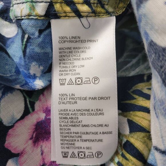 Tommy Bahama 100% Linen Floral Button Front Shirt Sz XL Lightweight Tropical - Picture 4 of 6